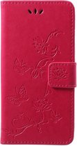Bloemen Book Case - Huawei P20 Lite Hoesje - Roze