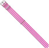 Premium Design Print Ruit - Nato strap 20mm - Horlogeband Roze Wit