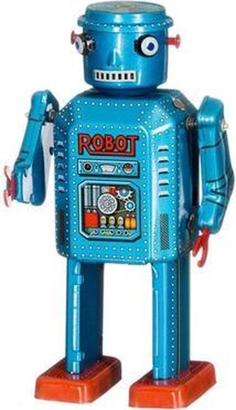 Retro / Vintage blikken robot 13 cm blauw | bol.com
