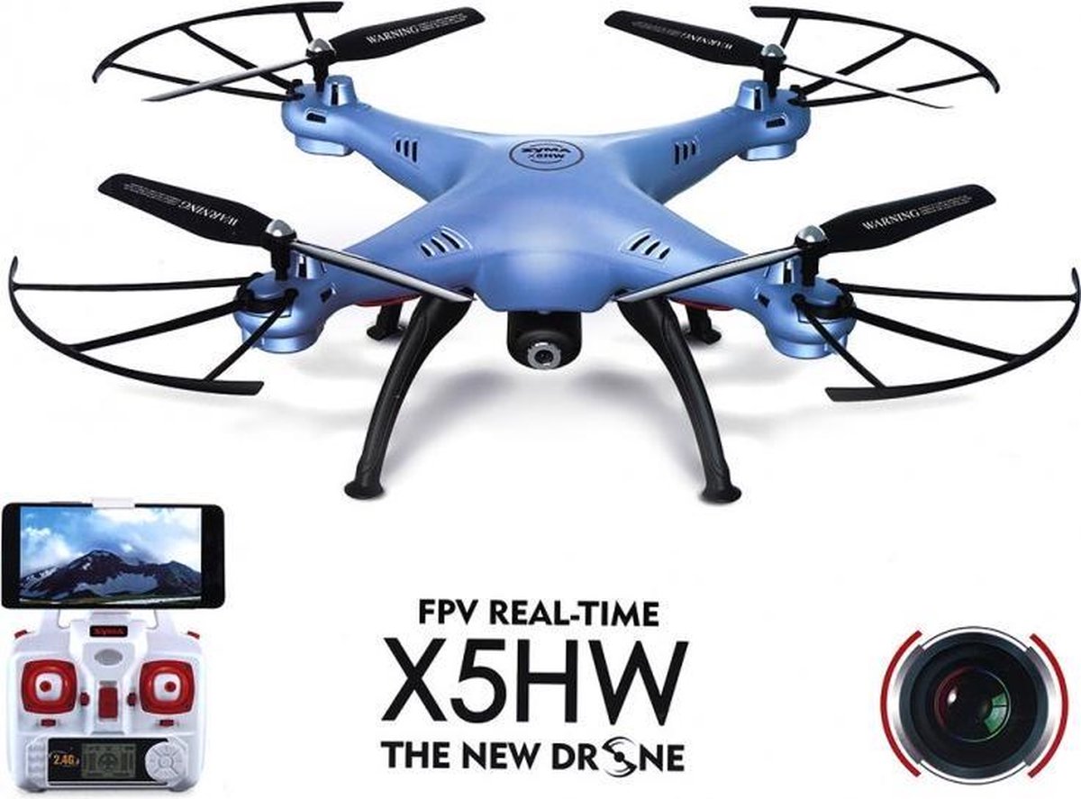 Syma X5HW drone met HD camera FPV live wifi quadcopter - Blue