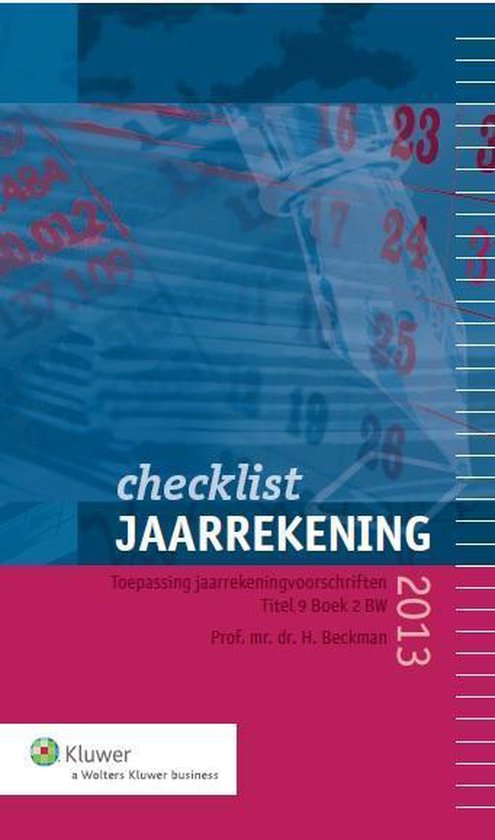 Cover van het boek 'Checklist jaarrekening  / 2013'