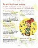 Pagina over borsten met tekst en illustratie van een meisje omringd door fruit.