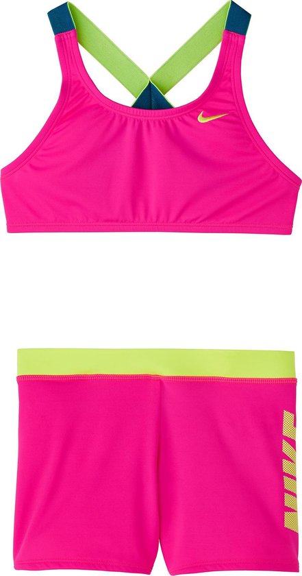 Nike Swim Crossback Sport Bikini Set Meisjes Bikini - Laser Fuchsia - Maat  122 | bol.com