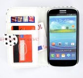 Samsung Galaxy S3 Neo i9300i Wallet Bookcase hoesje Polkadot Wit