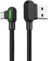 Mcdodo CA-5772 Micro USB-kabel, Haaks contact, gevlochten, zwart – 1,2m