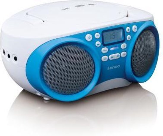 Lenco SCD301 Draagbare Radio CD-Speler met USB-Aansluiting Blauw/Wit |  bol.com
