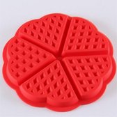 Siliconen wafel vorm | 5 wafels in de vorm van een hart | rood