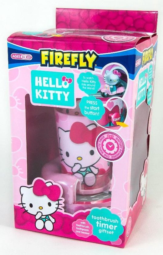Hello Kitty timer geschenk set incl. tandenborstel, tandpasta en beker |  bol.com