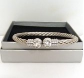 Schitterende stalen armband met Zirconia's