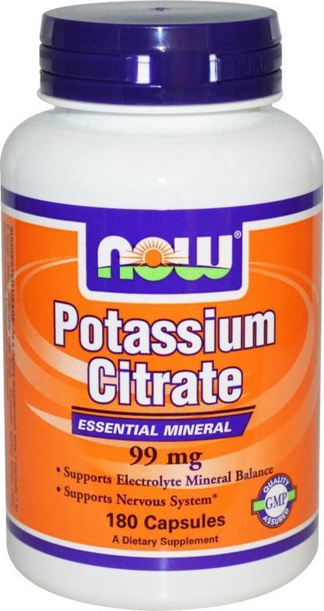 Huis bubbel Hedendaags Potassium citrate 99mg 180 capsules - kaliumcitraat voor een normale  spierfunctie | NOW | bol.com