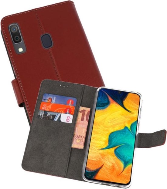 Booktype Telefoonhoesjes - Bookcase Hoesje - Wallet Case -  Geschikt voor Samsung Galaxy A30 - Bruin