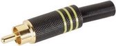 Mannelijke Rca Plug - Vergulde Stekker - Zwarte Metalen Behuizing - Geel