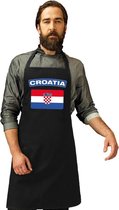 Kroatische vlag keukenschort/ barbecueschort zwart heren en dames - Kroatie schort