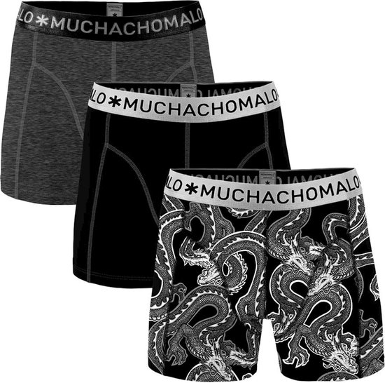 Muchachomalo Spirits Heren boxershort - 3 pack - Print/Zwart/Grijs - Maat  XL | bol.com