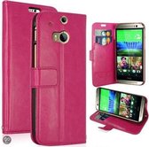 Kds Ultra Thin Wallet case hoesje HTC One M8 roze