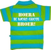 Polo | Hoera! ik word grote broer| aqua blauw/ lime groen | maat 86/92