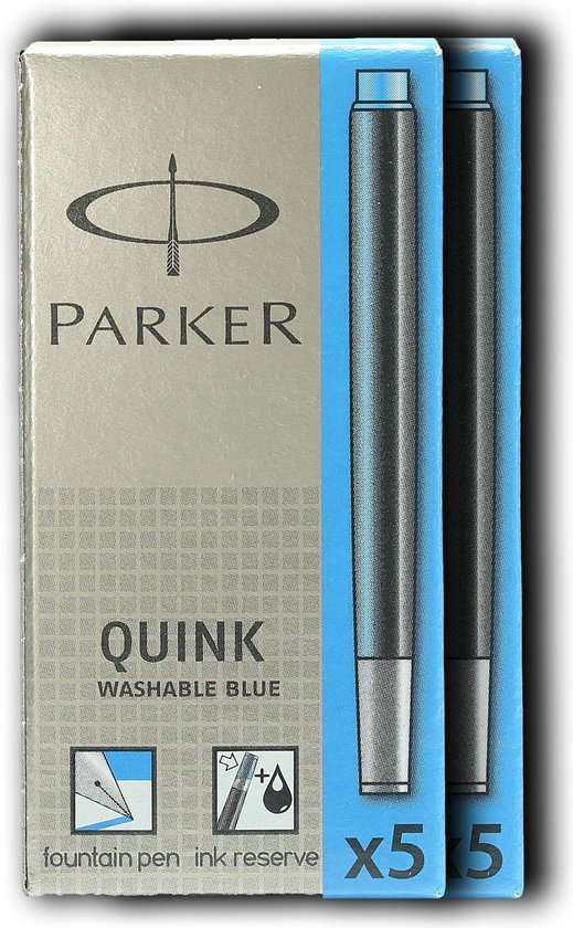 Cartouches d'encre Parker - Recharge pour stylo - cartouche d'encre bleue  lavable