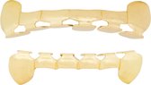 Grillz tanden Goudkleurig - bovenkant en onderkant - Open