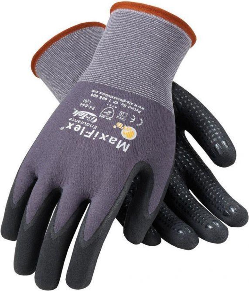 ATG Handschoen Maxiflex Endurance 42-844 Zwart Maat 9 - 12 paar