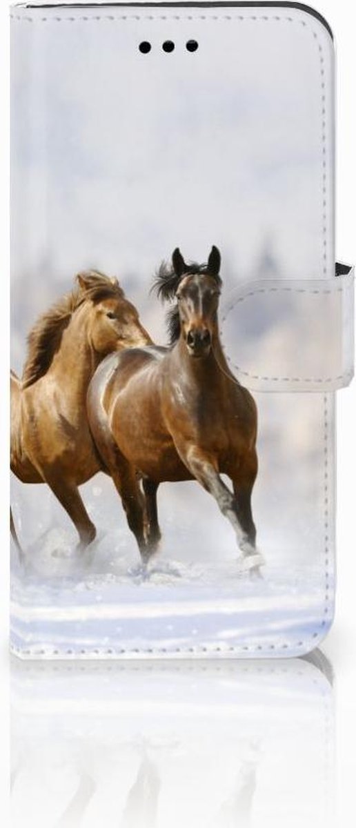 Huawei P10 Lite Telefoonhoesje met Pasjes Paarden