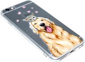 ADEL Siliconen Back Cover Geschikt voor iPhone 6(S) Plus - Blonde Labrador Hond
