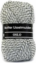 Oslo 02 gemeleerd grijs wit Botter IJsselmuiden, PAK MET 10 BOLLEN a 100 GRAM. PARTIJ 57564. INCL. Gratis Digitale vinger haak en brei toerenteller