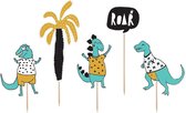 PartyDeco Cake Toppers Dinosaurs 15,5-20cm Set/5