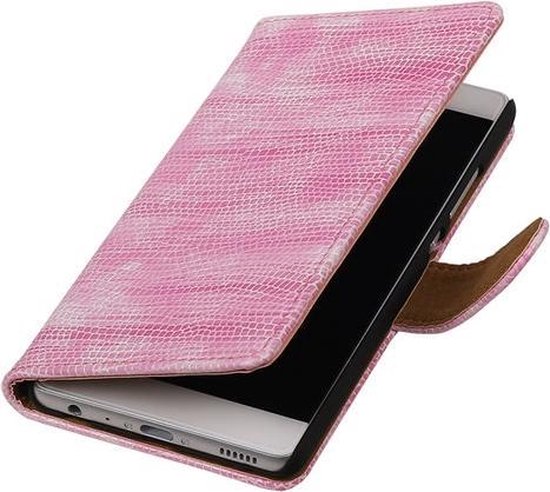 Roze Mini Slang booktype wallet cover hoesje voor LG K5