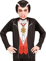 Widmann - Vampier & Dracula Kostuum - Vampier Rashan Shirt Jongen - zwart - Maat 158 - Carnavalskleding - Verkleedkleding