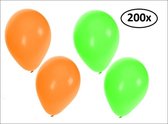 200x Ballonnen oranje en groen