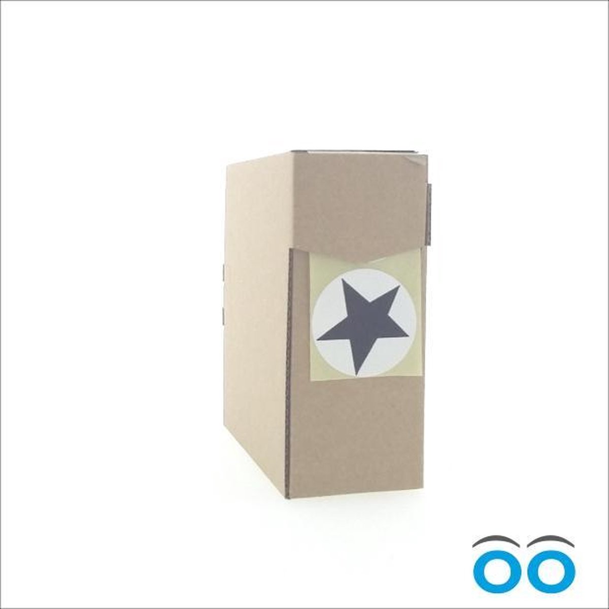 Ster Etiketten/Stickers - Glans Wit - Zwart - Rond 40mm - Rol van 500
