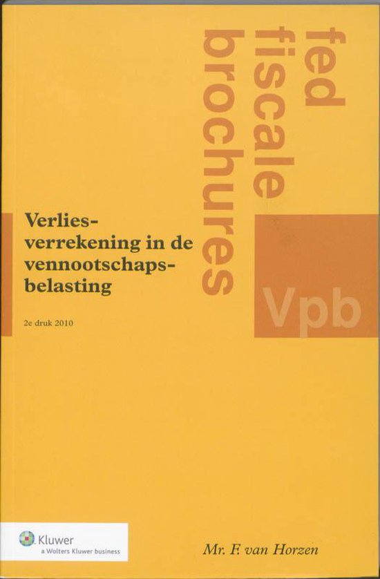 Verliesverrekening in de Vennootschapsbelasting - cover