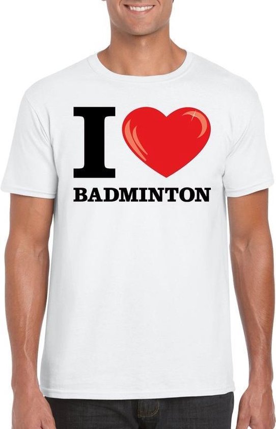 I love badminton t-shirt wit heren XXL | bol.com