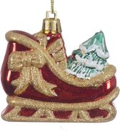 Kerstboomhanger kerstman slee van 5 x 7 cm