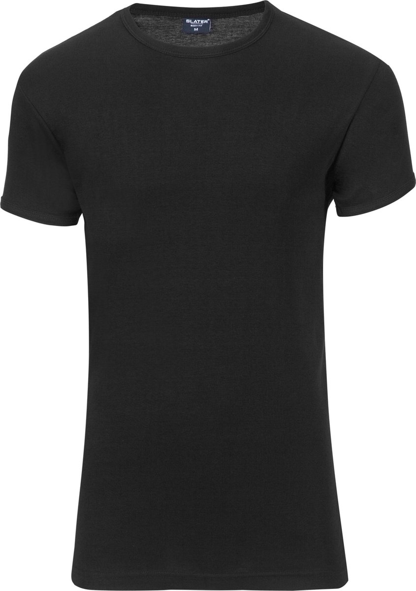 Slater 5520 - Bodyfit T-shirt R-neck s/sl black S 100% cotton 1x1 rib