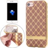 iPhone SE 2020 / iPhone 8 / iPhone 7 (4.7 Inch) - hoes, cover, case - TPU -  Geruit - Goud / Bruin