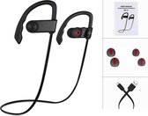 Draadloze bluetooth in ear sport oortjes headset - zweetbestendig - zwart