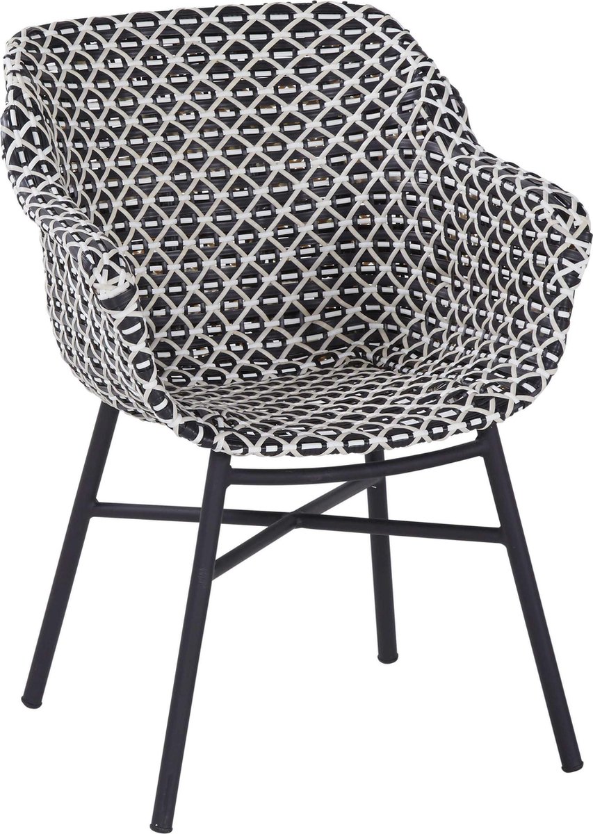 Hartman Delphine chaise de jardin dining - Noir/Blanc Wicker