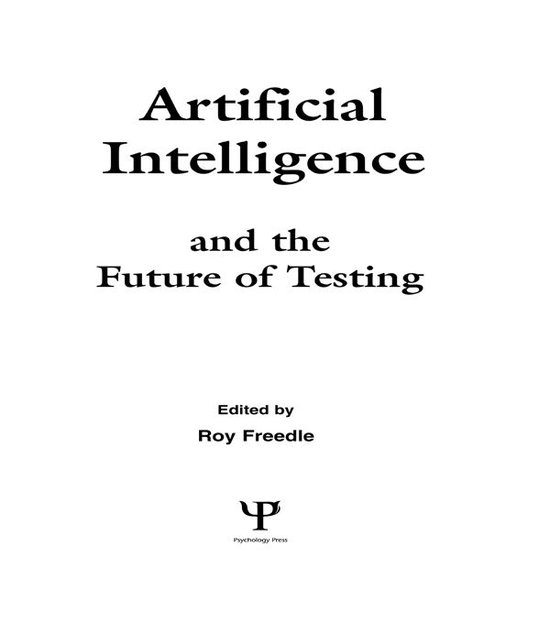 Artificial Intelligence and the Future of Testing - cover