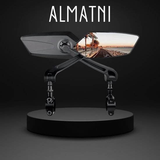 Foto: Almatni fietsspiegel set 360 verstelbaar links en rechts geschikt voor e bikes en stadsfietsen luxe achteruitkijkspiegels