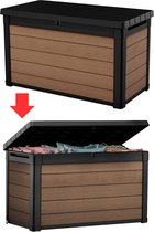 DailySupplies® Tuinkast - Tuinkist - Tuinkasten voor Buiten - Tuinberging - Kunststof - 120x60x70cm - Hout look