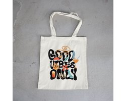 Good Vibes Only Tote bag - Totebag - Katoenen tas - Schoudertas - 100% gerecycled katoen - Schoudertassen - Boodschappen tas - Duurzaam - tote bag katoen