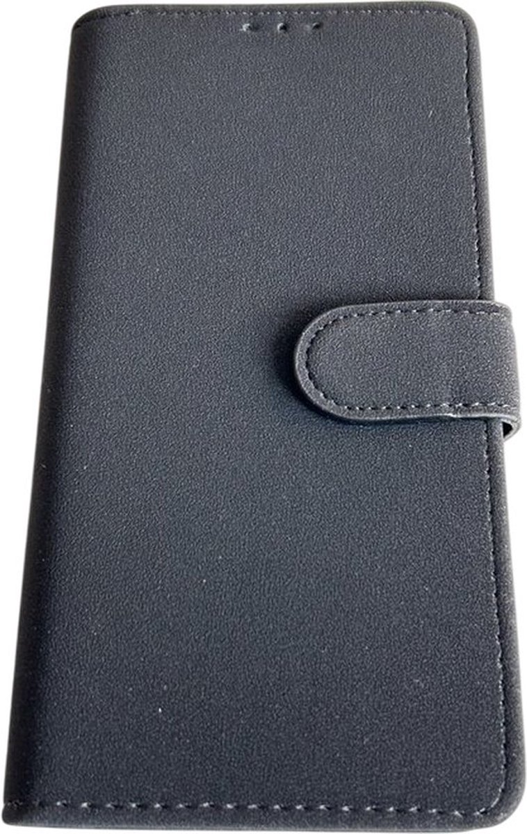 Luxe PU Kunstleer Suède Look Book Case – Geschikt voor Samsung Galaxy S25 Ultra - Premium Kwaliteit Wallet Boekcase hoesje - Telefoonhoesje met vakjes voor pasjes - Zwart