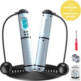 Jaxavo - Corde à sauter Smart - Corde à sauter sans fil / lestée - Avec compteur de calories - Perdre du poids - Adultes - Fitness - Wit