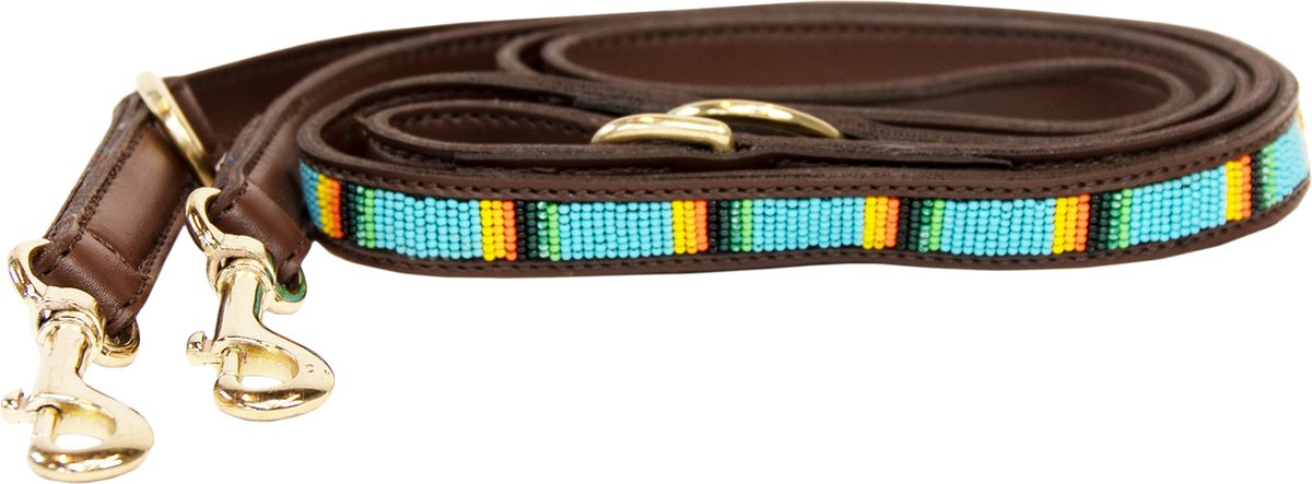 Kentucky Horsewear Dogwear - Hondenriem - Handgeknoopt Parels - Lichtblauw - 250cm