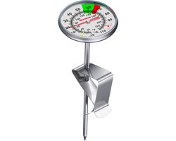 Westmark Melkthermometer – praktische keukenthermometer voor het opschuimen van melk, heerlijk melkschuim voor koffie, barista thermometer met clip – roestvrij staal, 12952270