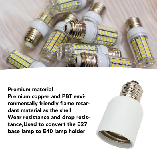 E27 To E40 Light Fitting Adapter - Prevents Burning Out LED Lamp ...