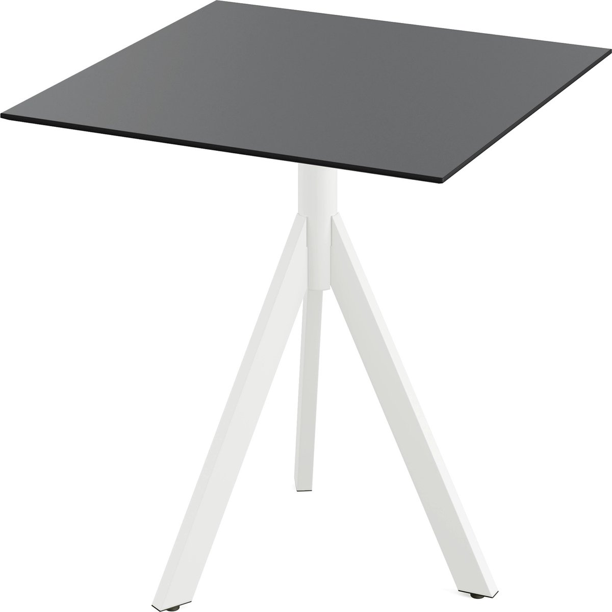 Essentials Infinity Tripod Terrastafel Wit Frame + Zwart HPL 70x70 cm - 140021077 - Horeca & Professioneel