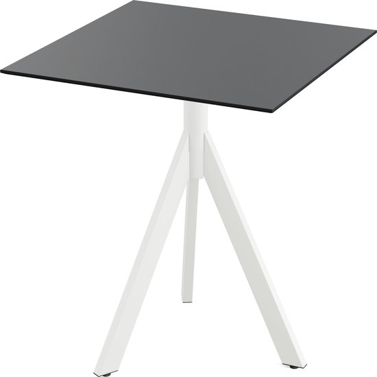 Altsuceser Vierkante klaptafel, 60 cm zwarte tafel, inclusief eettafel voor 4 personen, binnen en buiten, thuis, kantoor, te huur, balkon, zwart