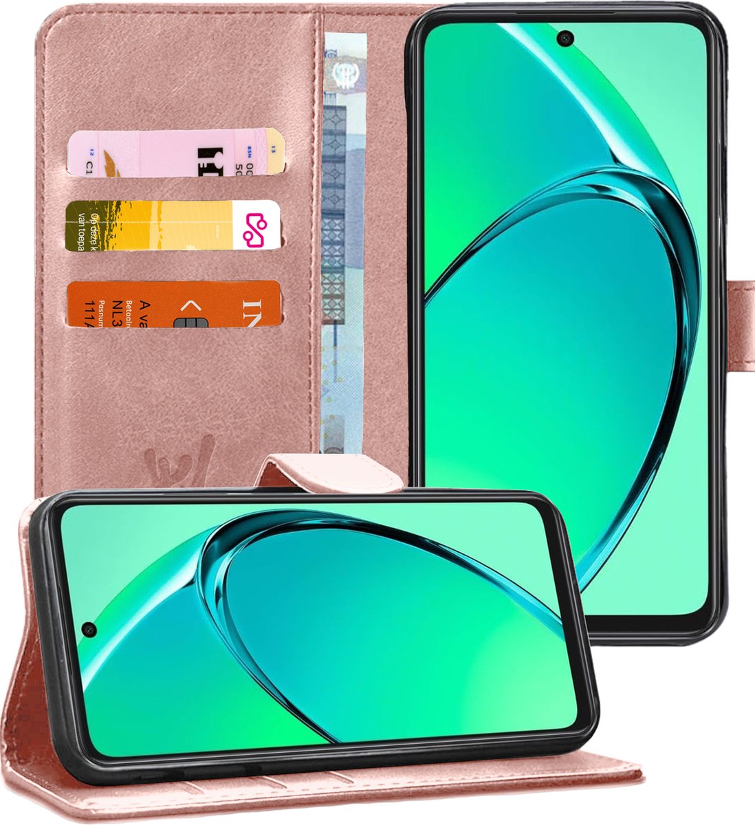 Hoesje geschikt voor Oppo A40 / A40m / A60 - Portemonnee Book Case Rosegoud